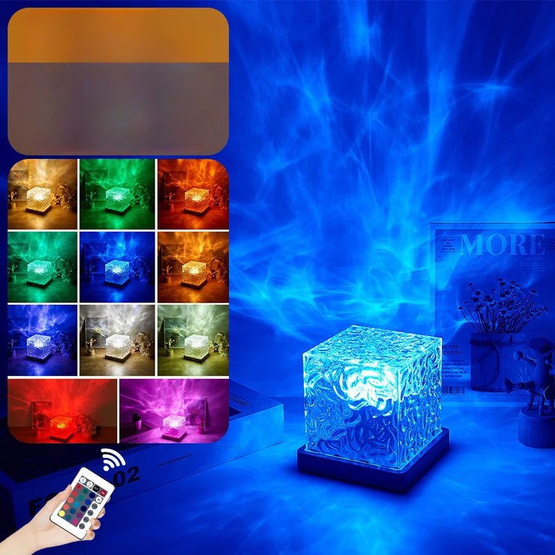 Ocean Wave Projector Lamp – 16 - Color Aurora Night Light with Remote - The Uplift Shop
