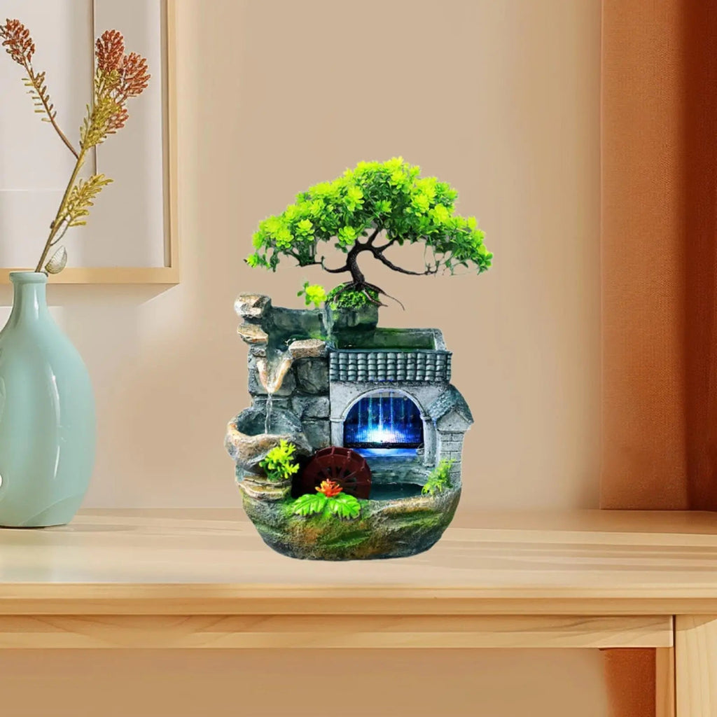 Handmade Feng Shui Waterfall Fountain – Color Light Home Decor - The Uplift Shop