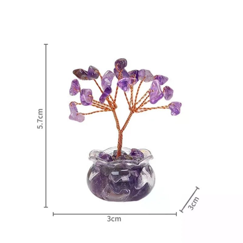 Yellow Crystal Money Tree Mini Ornament – Feng Shui Office Desk Decor - The Uplift Shop
