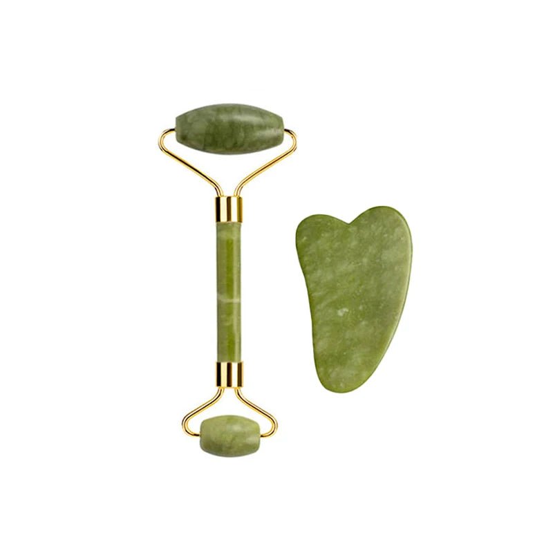 Jade Roller & Gua Sha Massage Set – Anti - Aging Facial Tool - The Uplift Shop