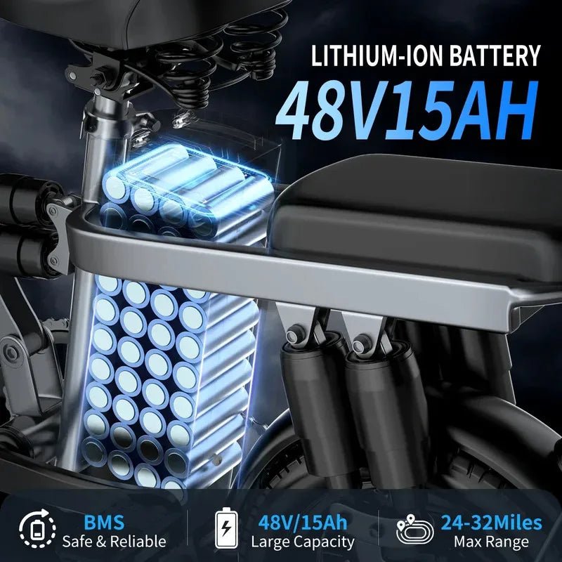 Foldable 400W Mini E - Bike – 48V Lithium Electric Bicycle for Adults - The Uplift Shop