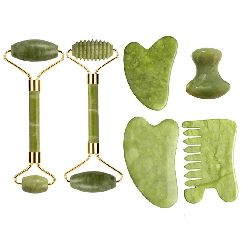 Jade Roller & Gua Sha Massage Set – Anti - Aging Facial Tool - The Uplift Shop