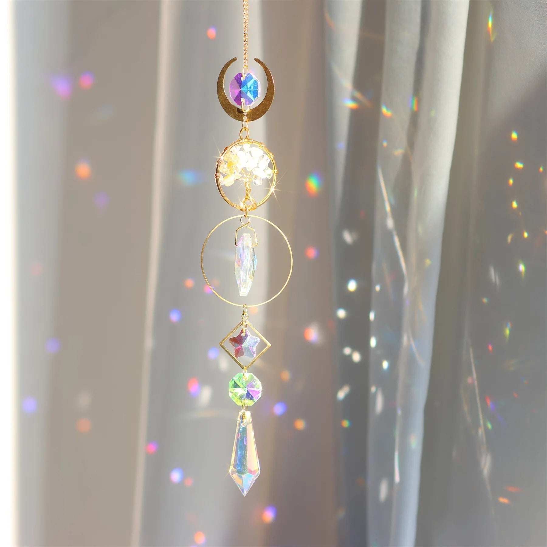Tree of Life Crystal Suncatcher – Window Prism Light Catcher - The Uplift Shop
