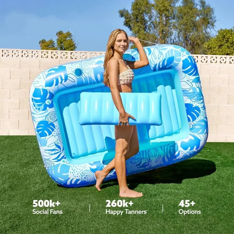 Inflatable Tanning Pool Lounger – Large Water Bed for Outdoor Relaxation - The Uplift Shop