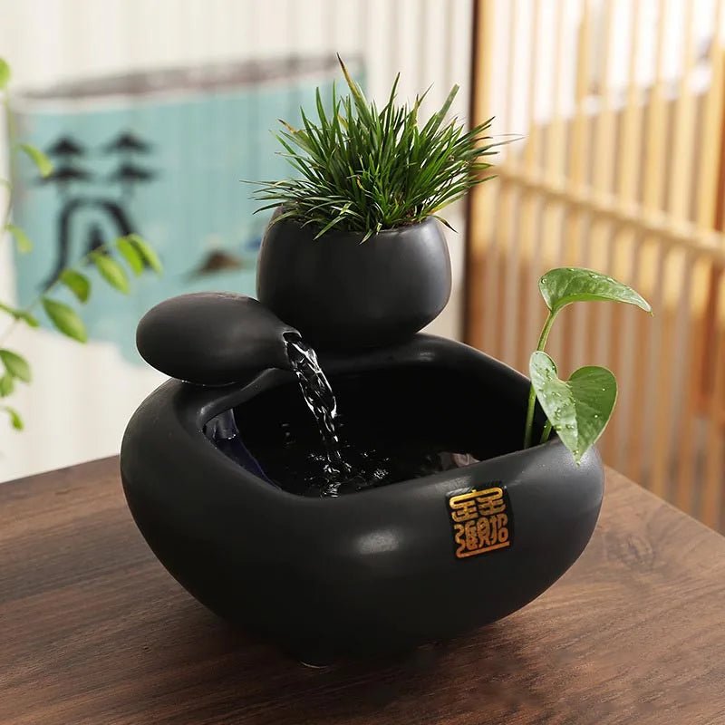 Ceramic Zen Waterfall Fountain – Feng Shui Home Decor - The Uplift Shop