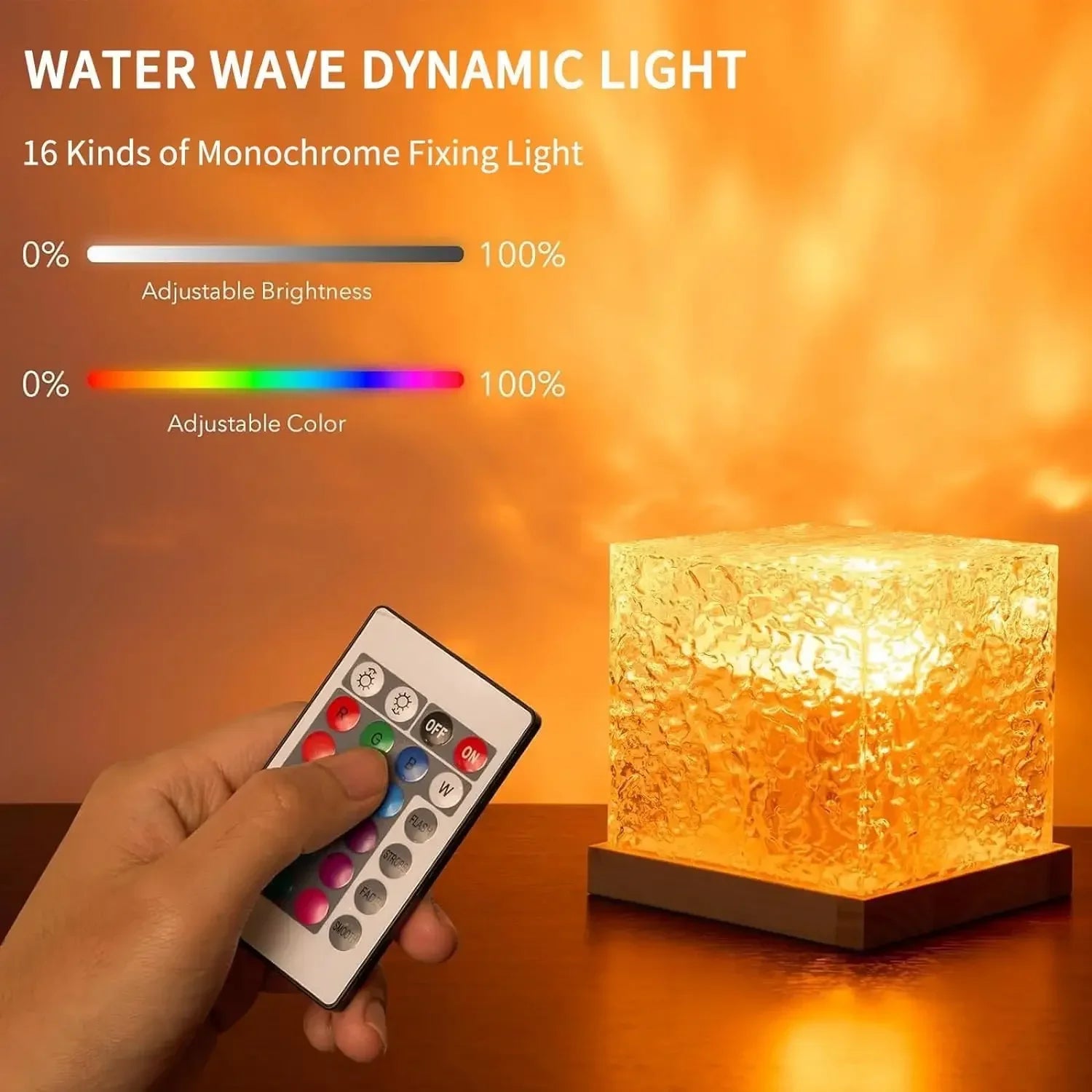 Ocean Wave Projector Lamp – 16 - Color Aurora Night Light with Remote - The Uplift Shop