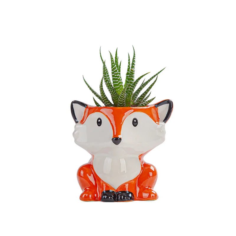 Ceramic Cartoon Animal Mini Planter – Desk & Home Decor - The Uplift Shop