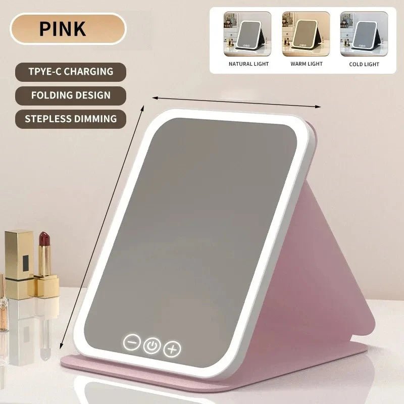 LED Vanity Mirror with Touch Control – USB Rechargeable Portable - The Uplift Shop