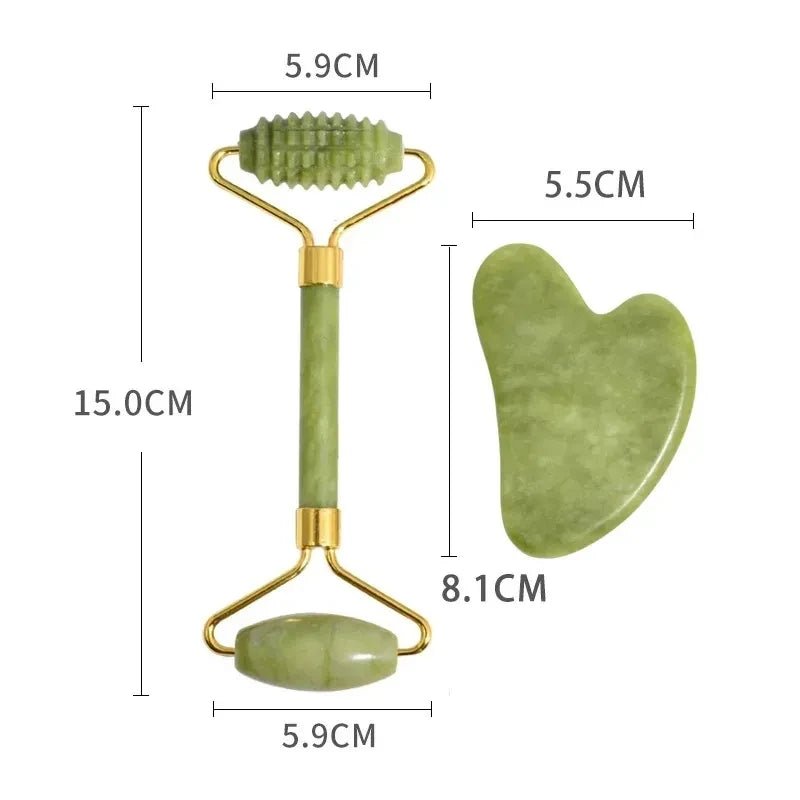 Jade Roller & Gua Sha Massage Set – Anti - Aging Facial Tool - The Uplift Shop