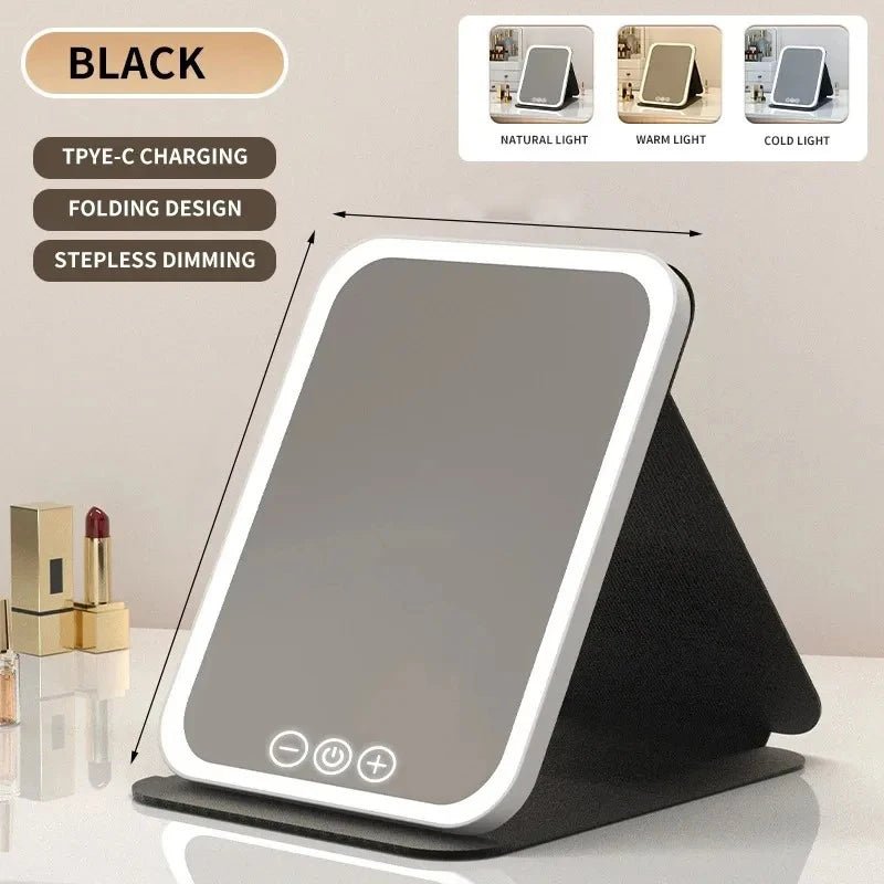 LED Vanity Mirror with Touch Control – USB Rechargeable Portable - The Uplift Shop