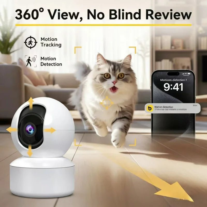 Indoor WiFi Pet Camera – 360° Pan & Tilt with Night Vision - The Uplift Shop