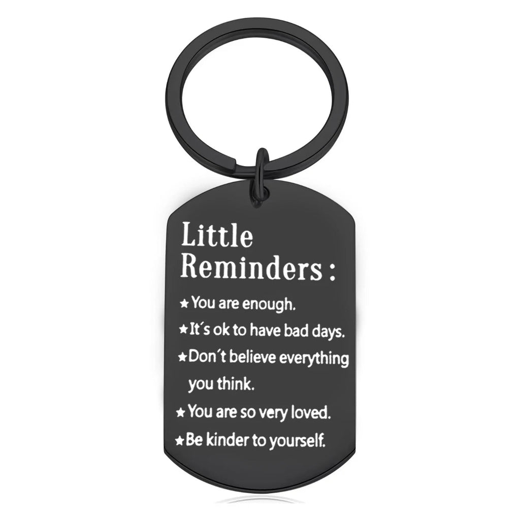 Stainless Steel Little Reminders Keychain - Engraved with Inspirational Quotes - Perfect for Women&Men as Personalized Birthday Gift - The Uplift Shop