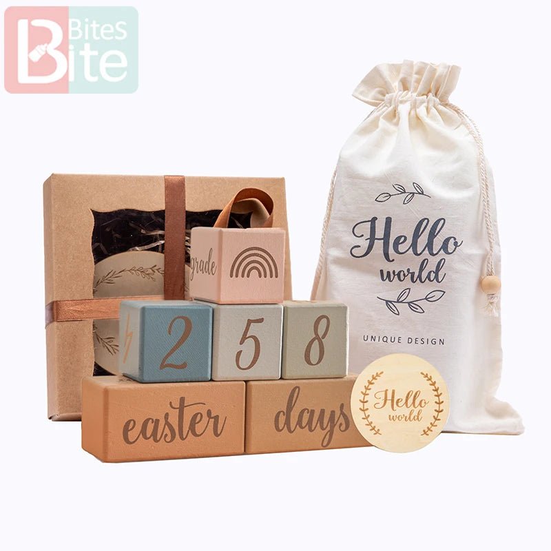 Wooden Block Baby Announcement Photography Props (8pcs) - The Uplift Shop