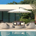 Modern Outdoor Garden Sofa Set – Aluminum Frame with Ceramic Table & UV Cushions - The Uplift Shop