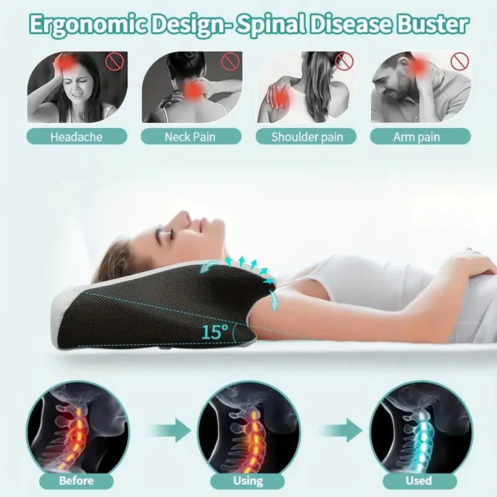 Orthopedic Memory Foam Neck Pillow – Cervical Support for Better Sleep - The Uplift Shop