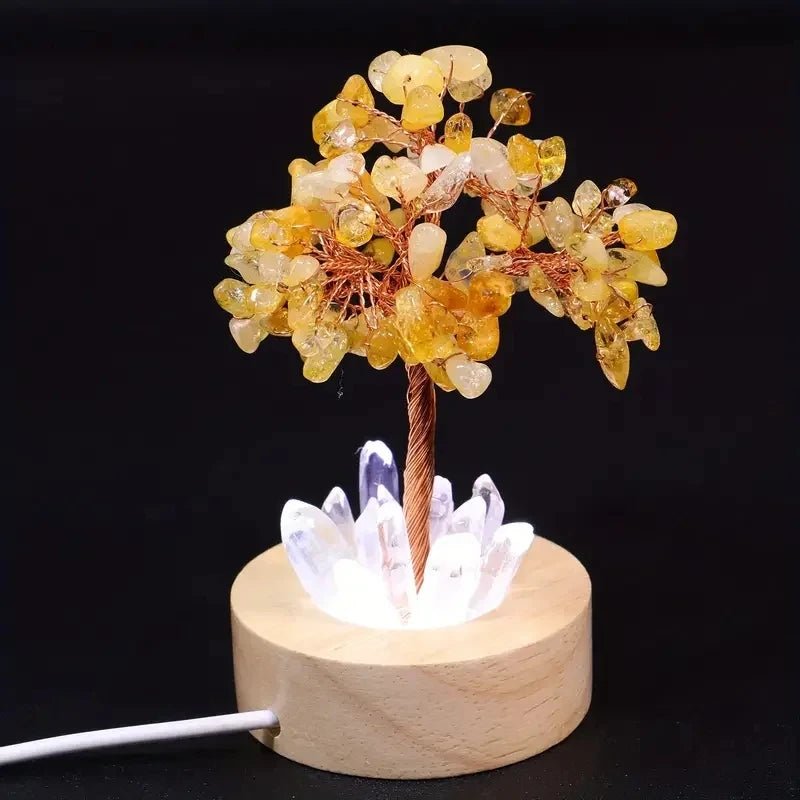 Crystal Money Tree with LED Base – Feng Shui Wealth & Birthday Gift - The Uplift Shop