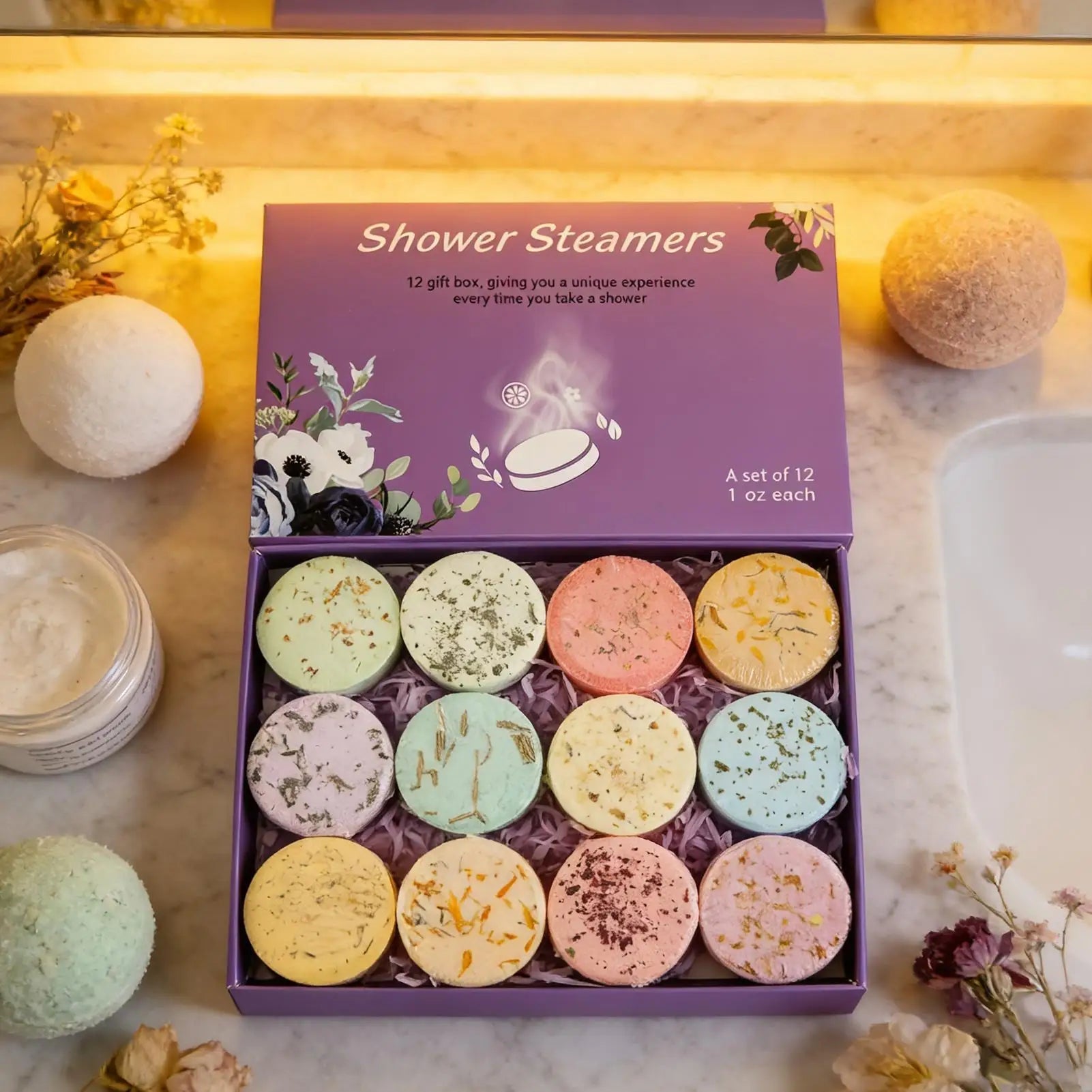 Aromatherapy Shower Steamers Set (12pcs) – Stress Relief Spa Gift - The Uplift Shop