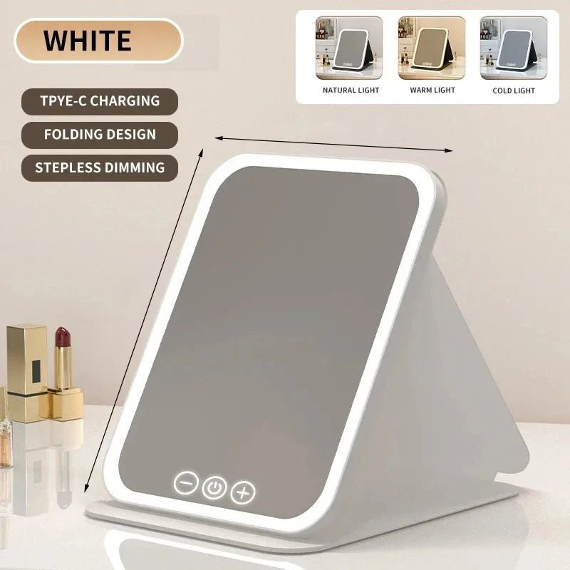 LED Vanity Mirror with Touch Control – USB Rechargeable Portable - The Uplift Shop