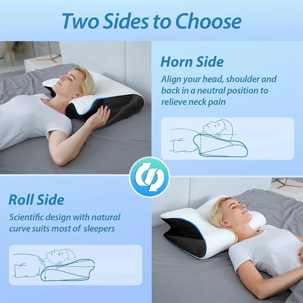 Orthopedic Memory Foam Neck Pillow – Cervical Support for Better Sleep - The Uplift Shop
