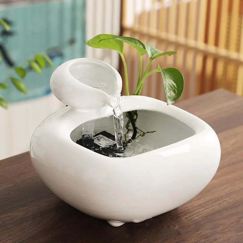Ceramic Zen Waterfall Fountain – Feng Shui Home Decor - The Uplift Shop
