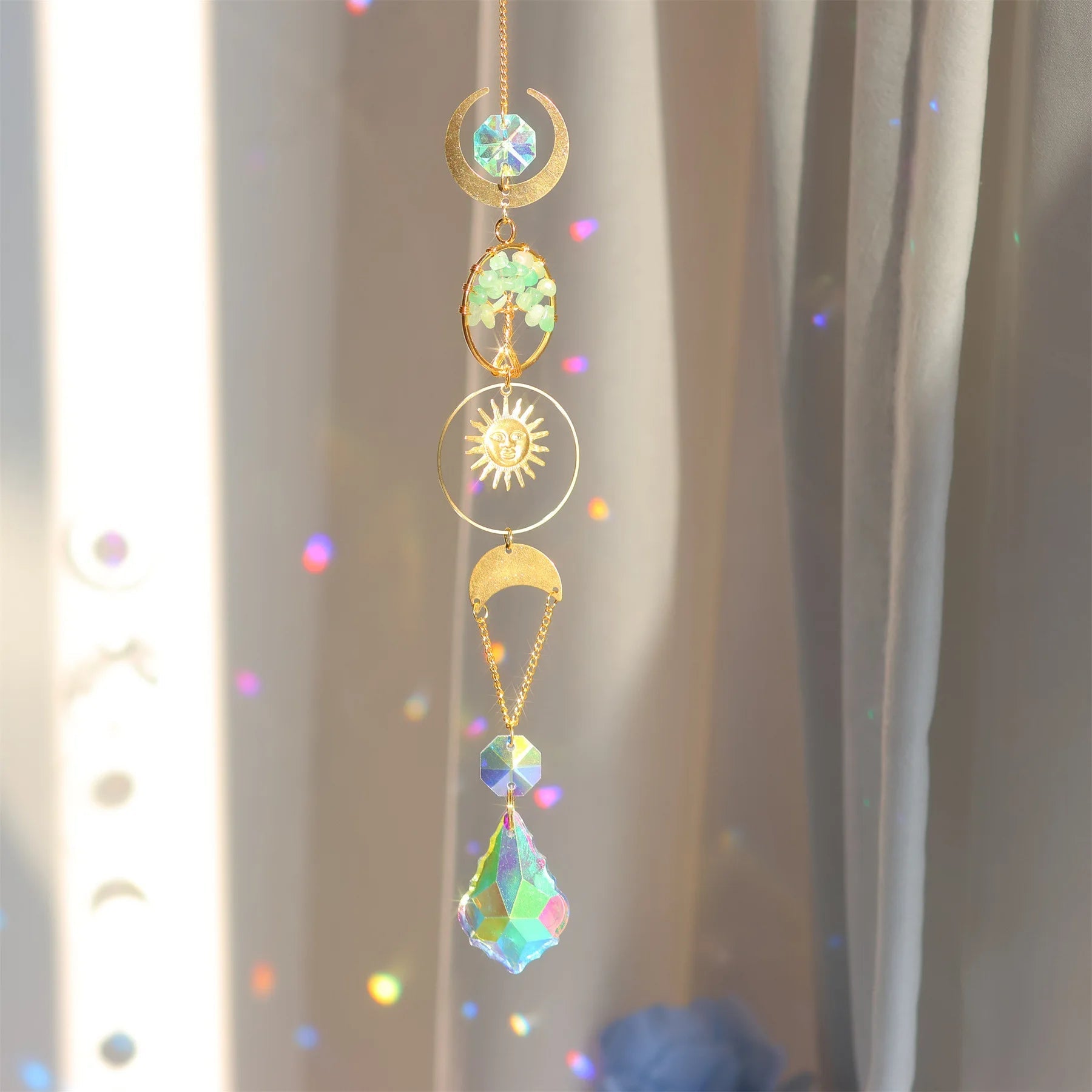 Tree of Life Crystal Suncatcher – Window Prism Light Catcher - The Uplift Shop