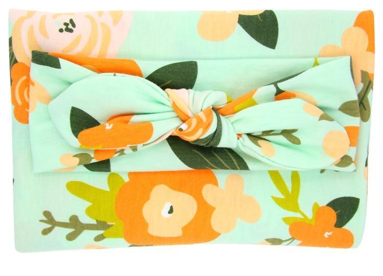 Elegant Colorful Baby Swaddle Wrap – Newborn Receiving Blanket & Headband Set - The Uplift Shop
