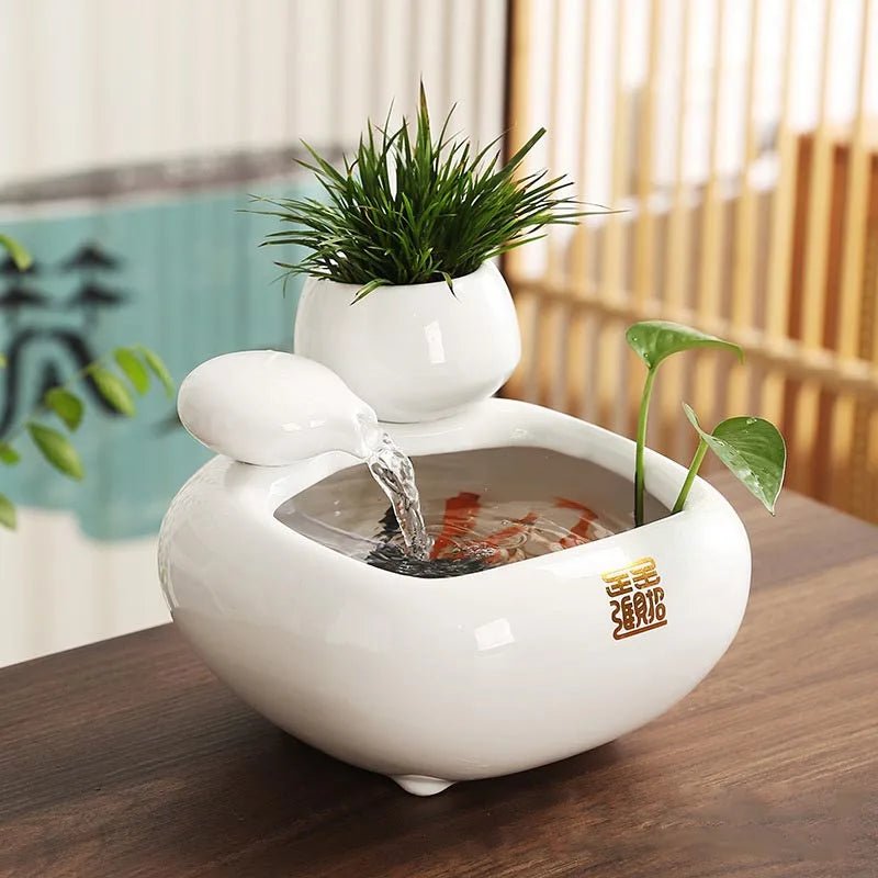 Ceramic Zen Waterfall Fountain – Feng Shui Home Decor - The Uplift Shop