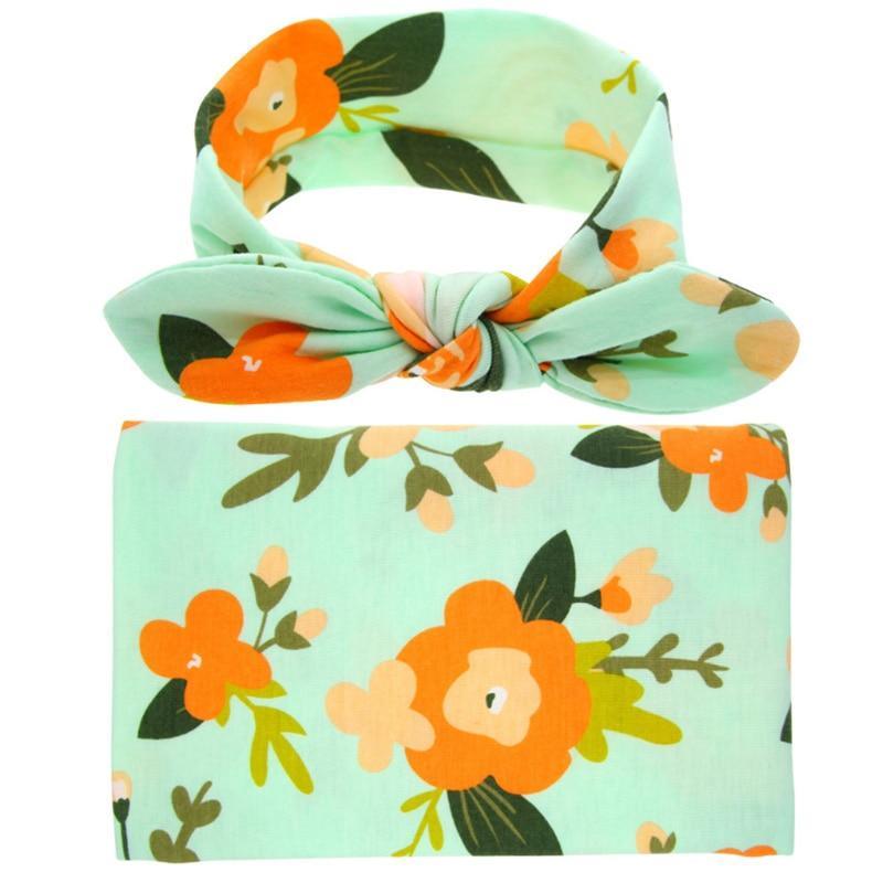 Elegant Colorful Baby Swaddle Wrap – Newborn Receiving Blanket & Headband Set - The Uplift Shop