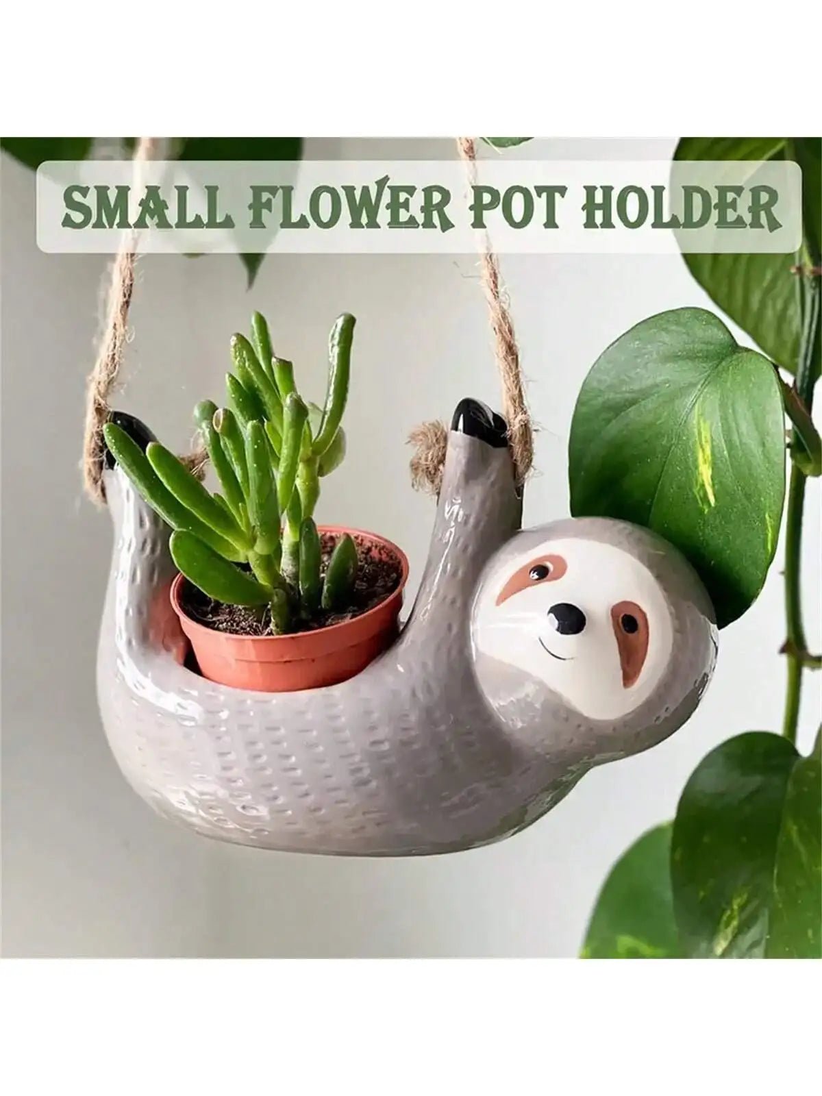 Ceramic Hanging Planter – Indoor Succulent & Air Plant Pot - The Uplift Shop