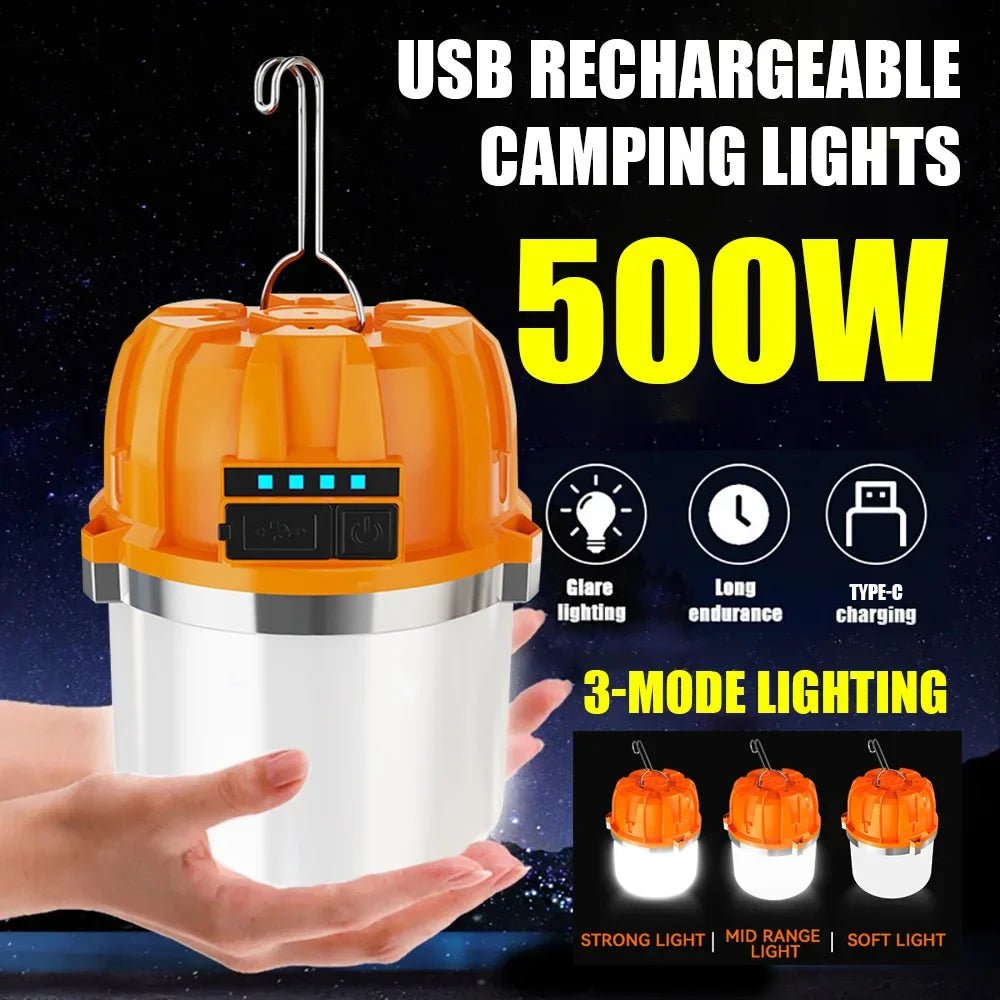 Rechargeable LED Camping Lantern – Portable Pumpkin Camp Lamp with Power Bank - The Uplift Shop