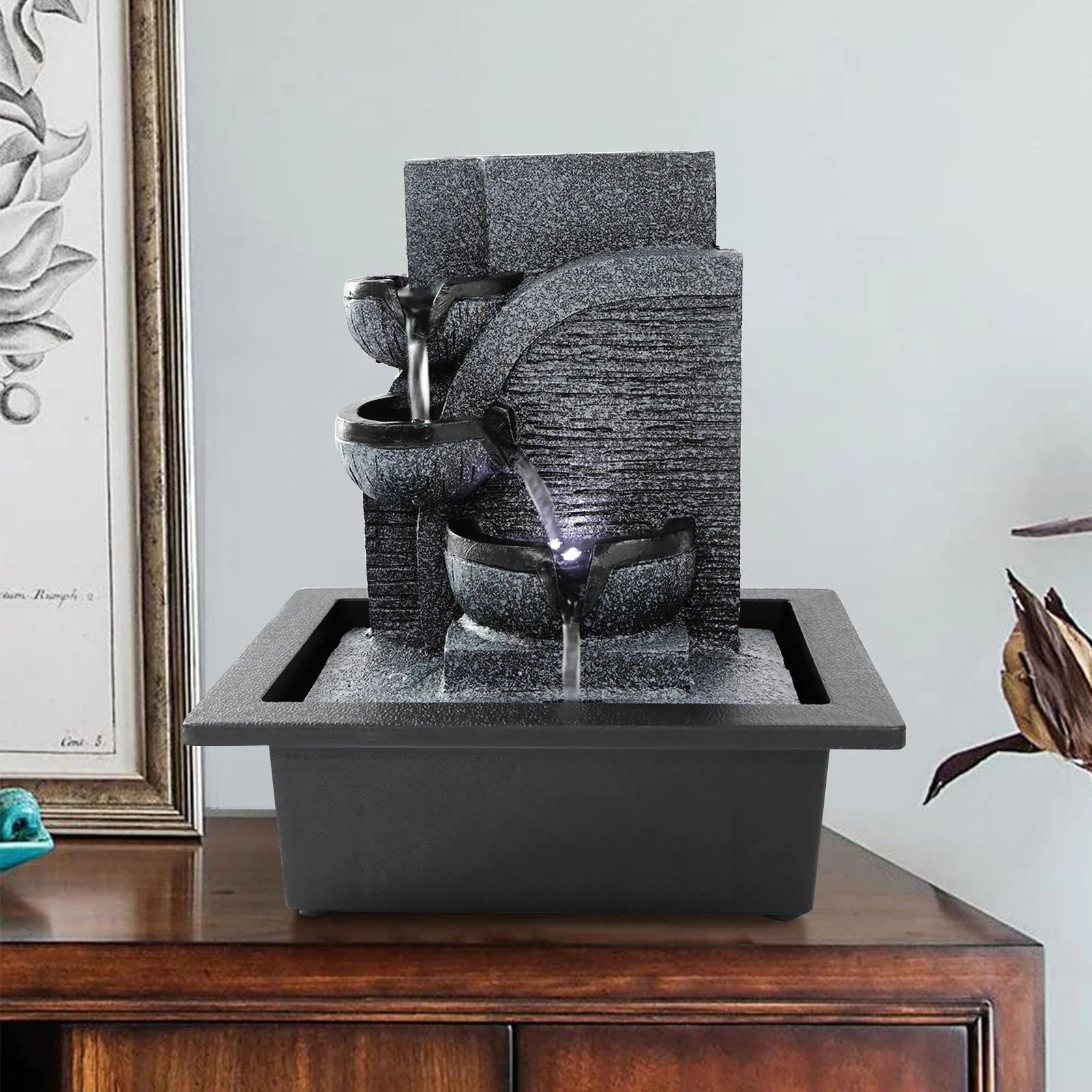 Zen LED Feng Shui Ball Fountain – Tabletop Water Feature - The Uplift Shop