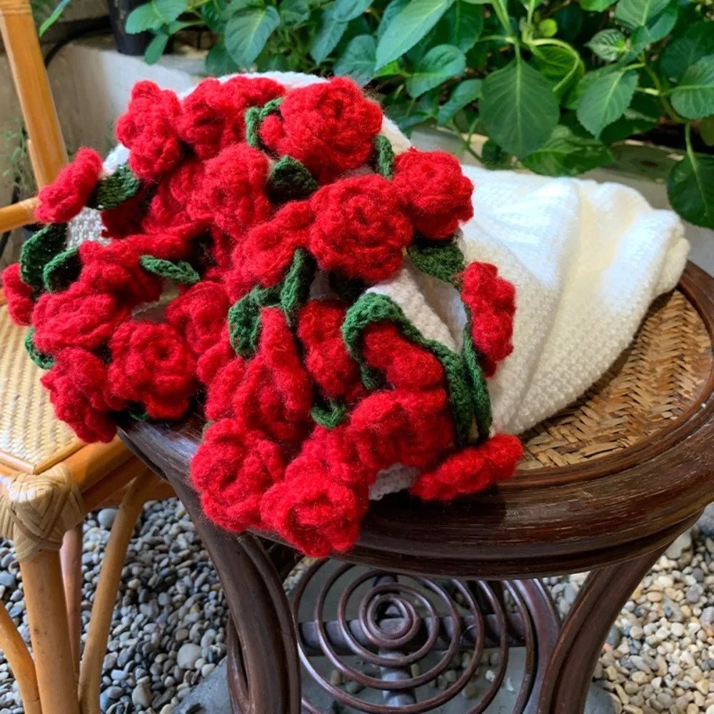Crochet Rose Bouquet Blanket – Soft Floral Hug Blanket - The Uplift Shop