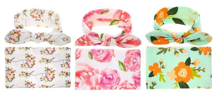 Elegant Colorful Baby Swaddle Wrap – Newborn Receiving Blanket & Headband Set - The Uplift Shop