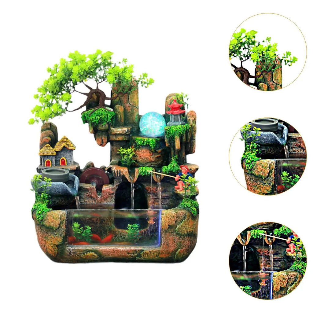 Rockery Zen Bonsai Waterfall Fountain – Indoor Relaxation - The Uplift Shop
