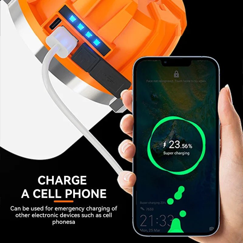 Rechargeable LED Camping Lantern – Portable Pumpkin Camp Lamp with Power Bank - The Uplift Shop