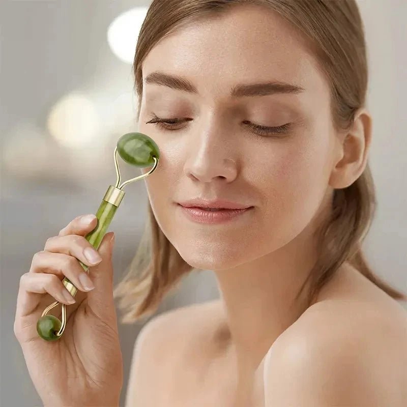 Jade Roller & Gua Sha Massage Set – Anti - Aging Facial Tool - The Uplift Shop