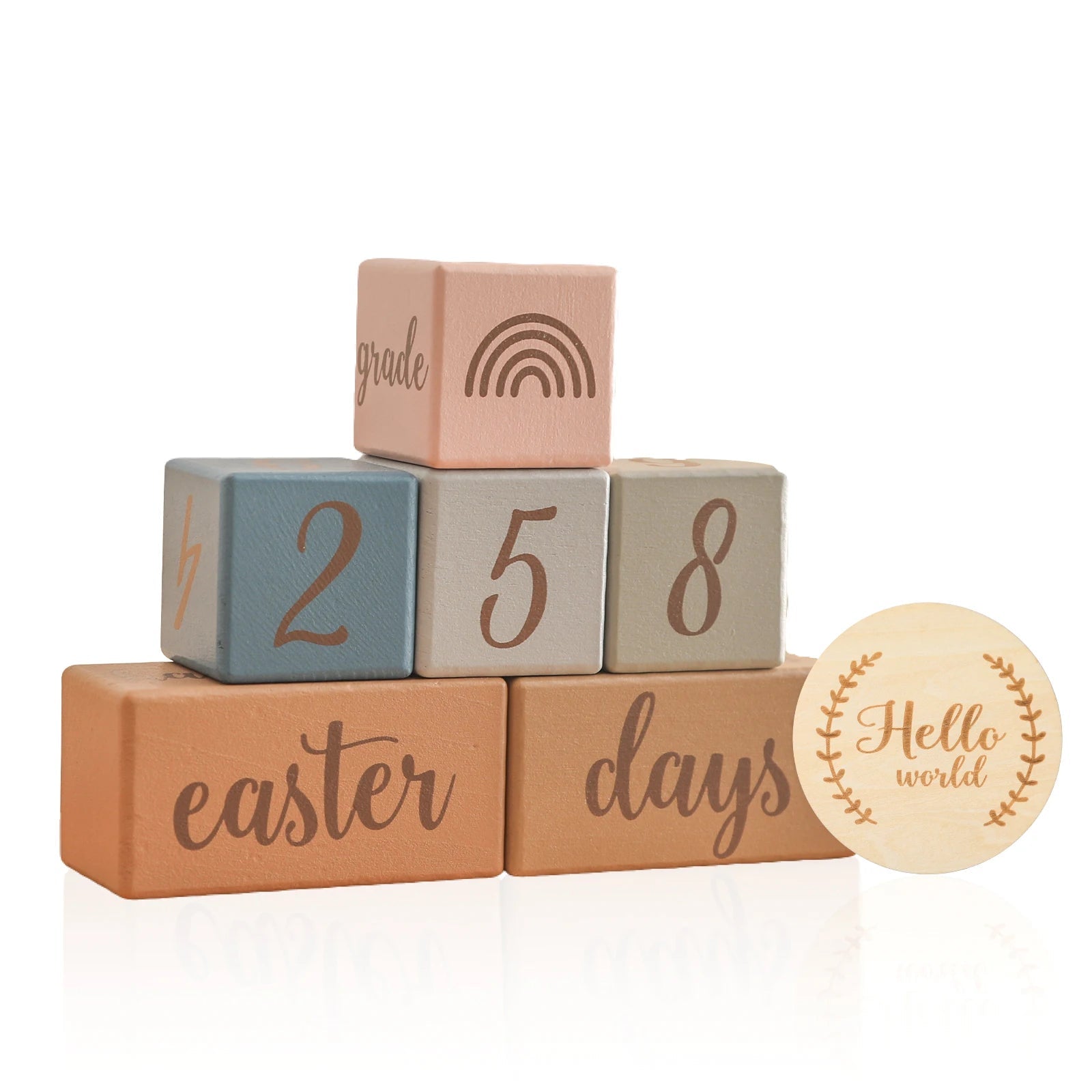 Wooden Block Baby Announcement Photography Props (8pcs) - The Uplift Shop