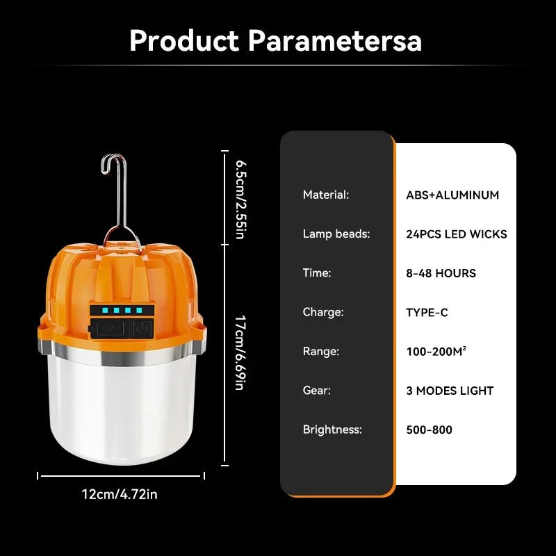 Rechargeable LED Camping Lantern – Portable Pumpkin Camp Lamp with Power Bank - The Uplift Shop