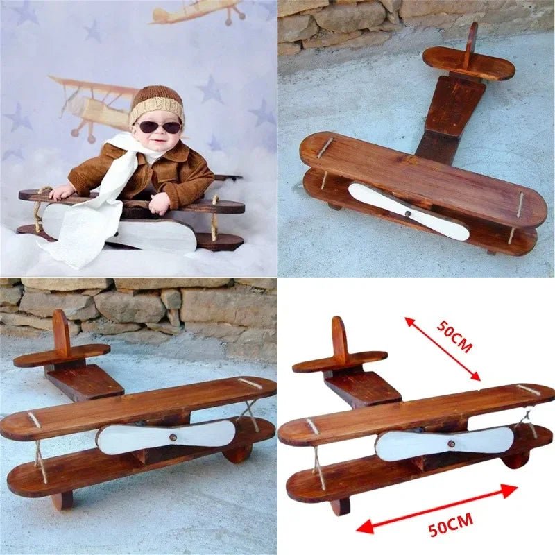 Retro Wooden Plane Baby Milestone Photo Prop - The Uplift Shop