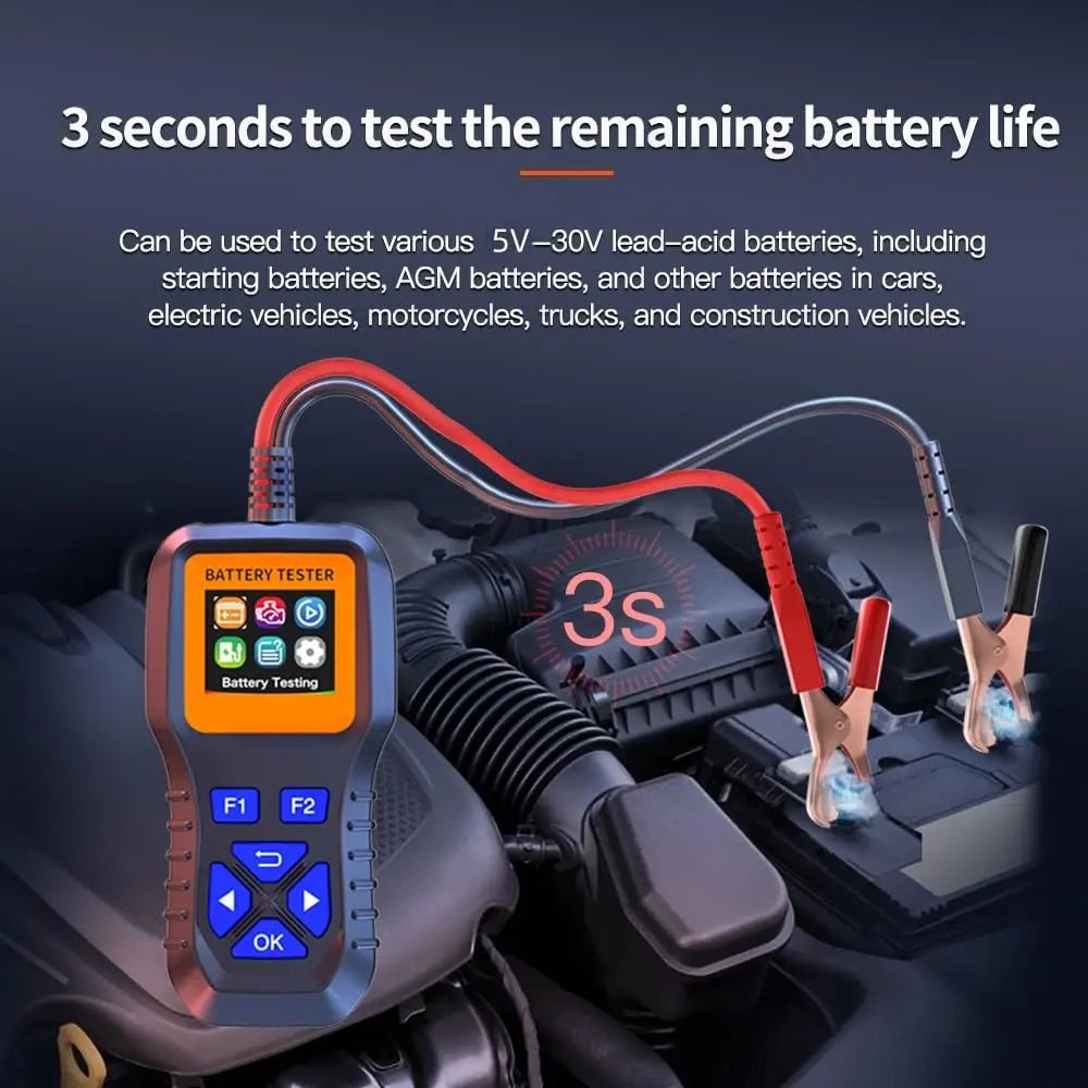 Car Battery Tester & Diagnostic Analyzer – 6V/12V/24V with Color Display - The Uplift Shop