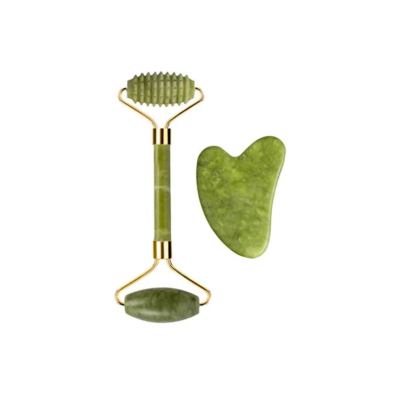 Jade Roller & Gua Sha Massage Set – Anti - Aging Facial Tool - The Uplift Shop