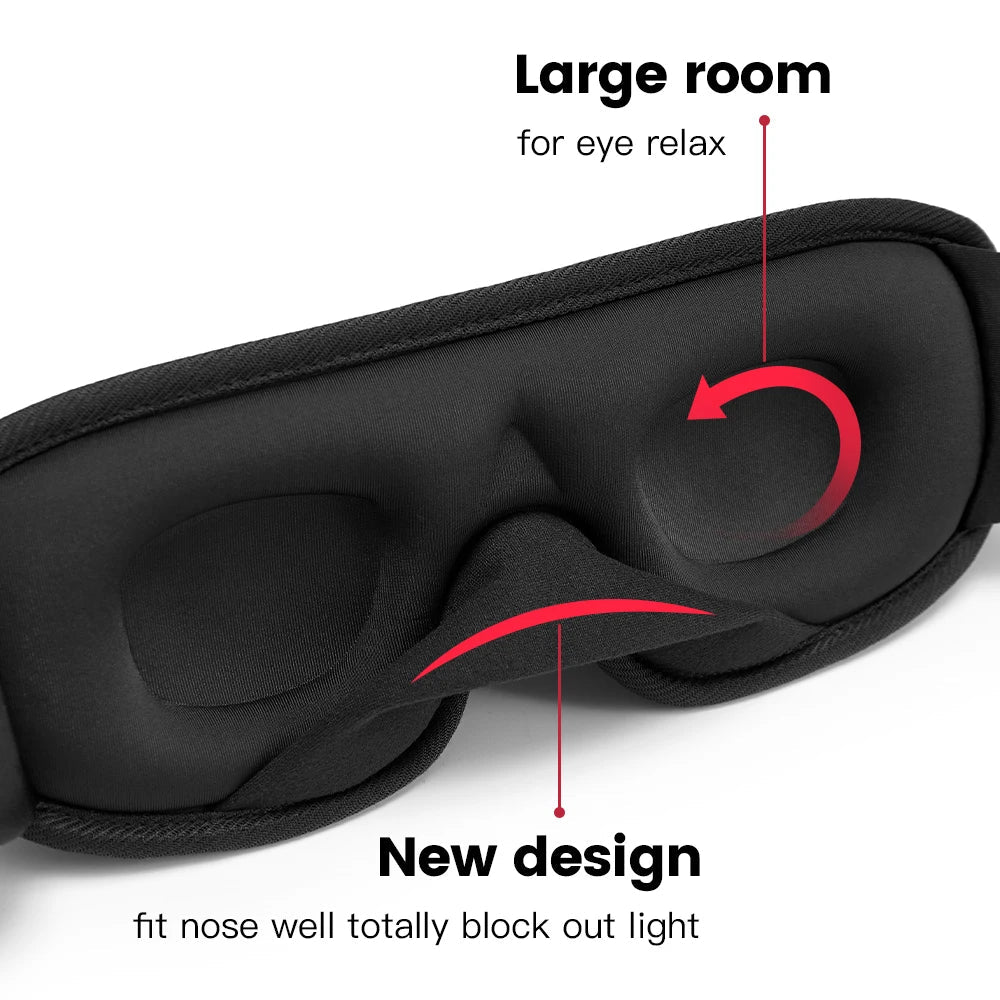 3D Contoured Sleep Mask – Soft Padded Blackout Eye Mask for Better Sleep - The Uplift Shop