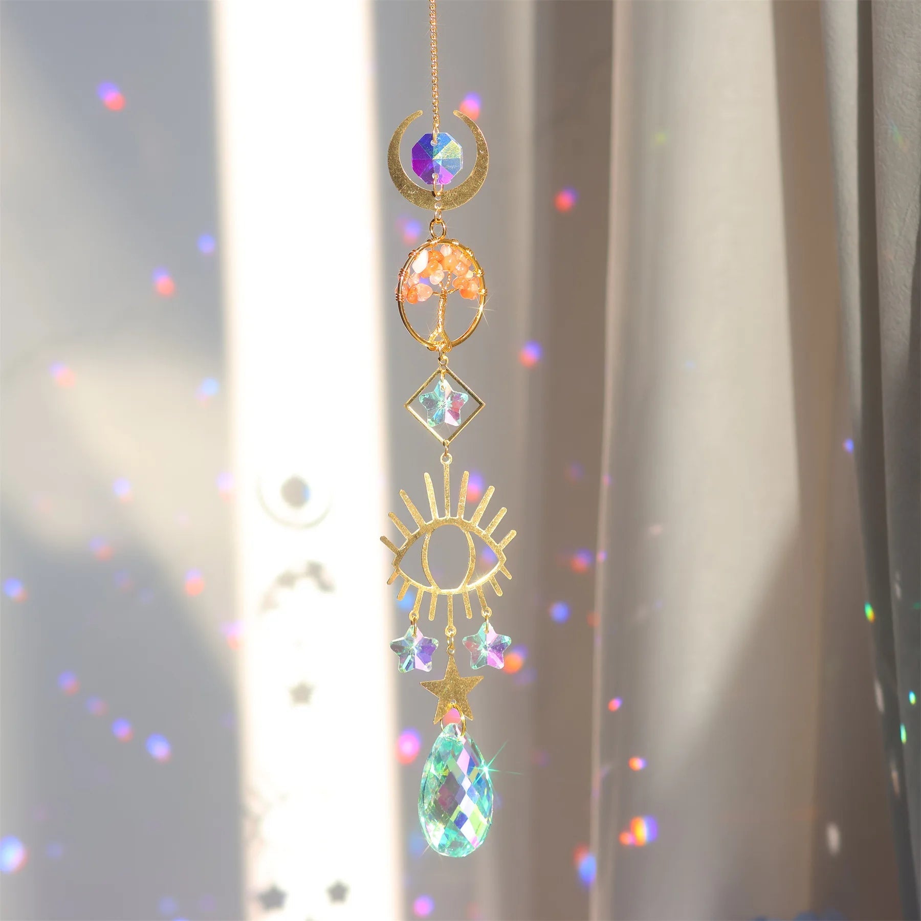 Tree of Life Crystal Suncatcher – Window Prism Light Catcher - The Uplift Shop