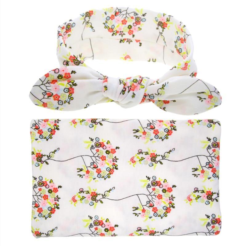 Elegant Colorful Baby Swaddle Wrap – Newborn Receiving Blanket & Headband Set - The Uplift Shop