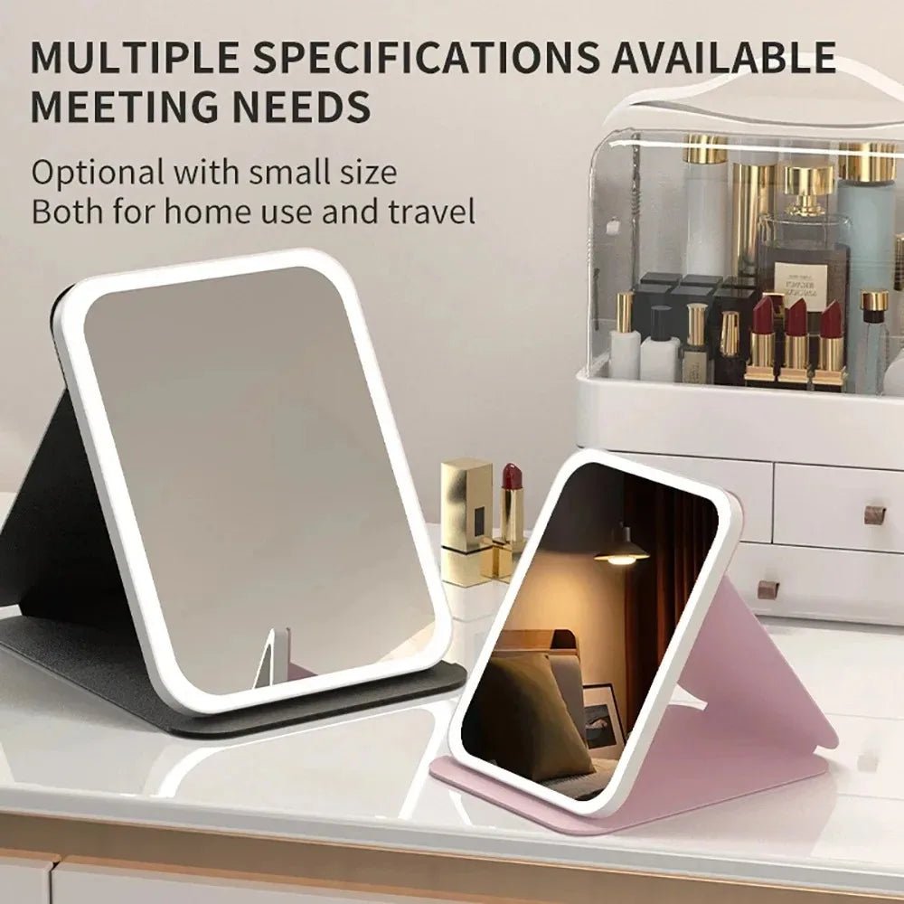 LED Vanity Mirror with Touch Control – USB Rechargeable Portable - The Uplift Shop