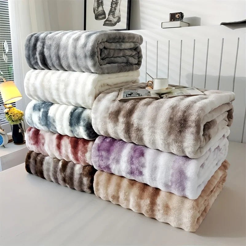 Luxe Faux Rabbit Fur Throw Blanket – All - Season Sofa & Bed Wrap - The Uplift Shop
