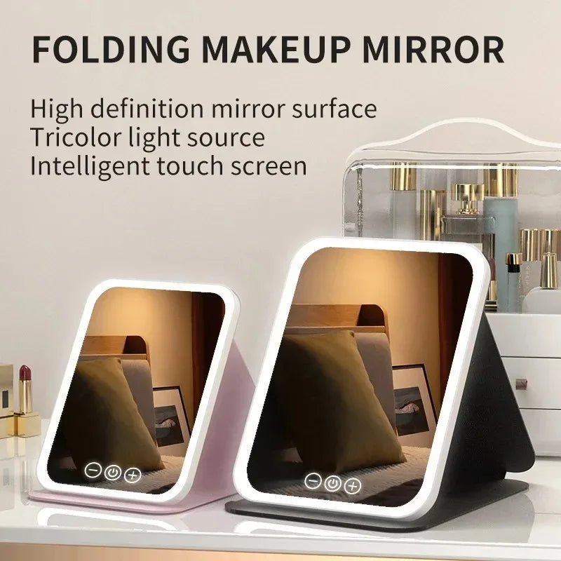 LED Vanity Mirror with Touch Control – USB Rechargeable Portable - The Uplift Shop