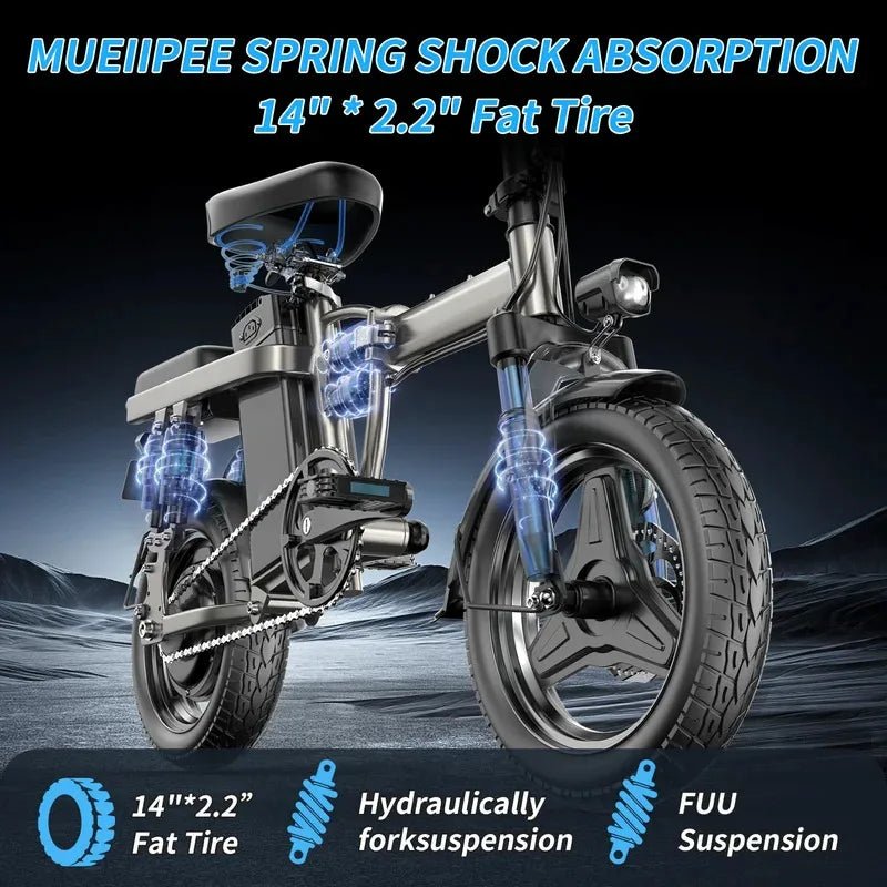 Foldable 400W Mini E - Bike – 48V Lithium Electric Bicycle for Adults - The Uplift Shop