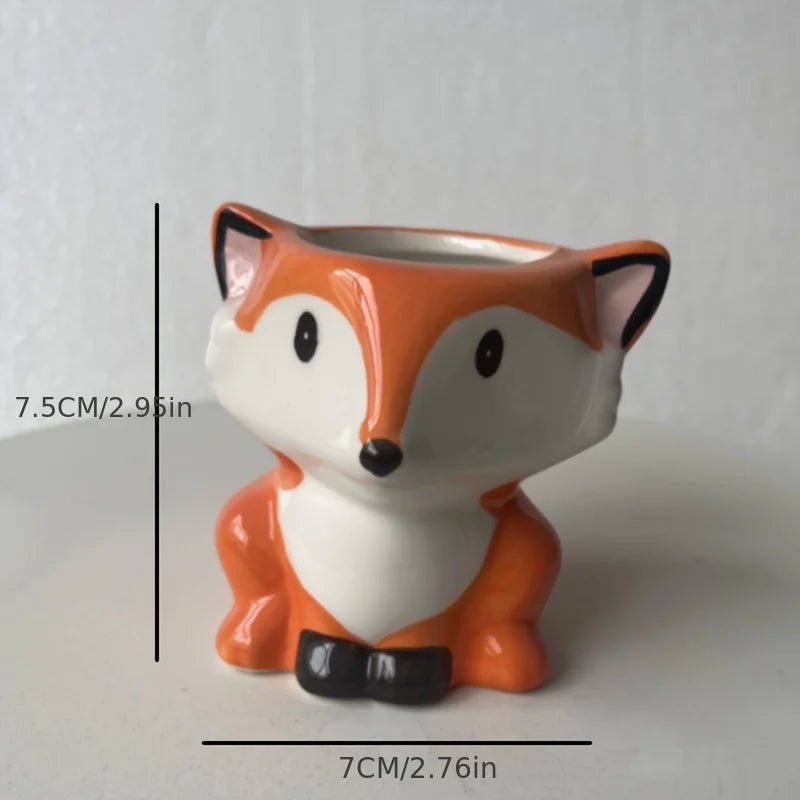 Ceramic Cartoon Animal Mini Planter – Desk & Home Decor - The Uplift Shop