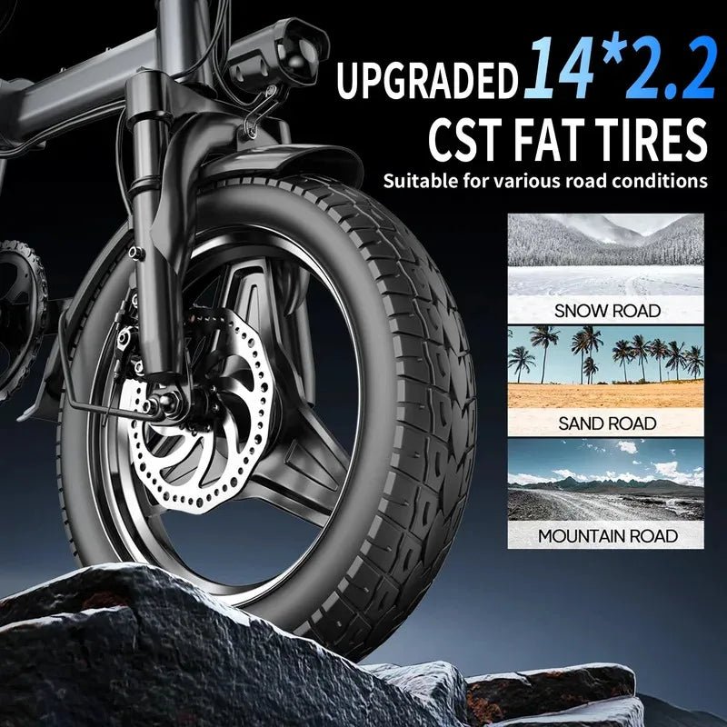 Foldable 400W Mini E - Bike – 48V Lithium Electric Bicycle for Adults - The Uplift Shop
